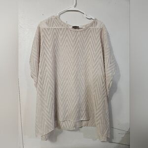 Audrey Oversized Cream Colorsd Chevron Swimsuit Cover Up!